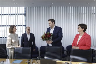 Katarina Barley, SPD lead candidate for the 2024 European elections, Olaf Scholz (SPD), Federal