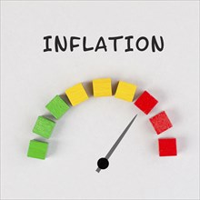 Inflation rising is standing next to the loading bar, high living costs, gas and electricity