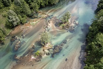 Aerial view, Una River, Bosnia and Herzegovina, Europe