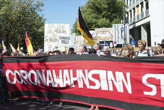 Demonstration in Berlin, Germany on the 1.8.2020, protest against corona regulations, street 17.