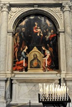 Interior, Cathedral of Santa Maria Assunta, Pisa, Tuscany, Italy, Europe, Altarpiece in a church