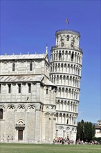 UNESCO World Heritage Site, Pisa, Tuscany, Italy, Europe, Leaning Tower of Pisa near a church,