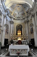 Montepulciano, Val d'Orcia, Province of Siena, Tuscany, Italy, Europe, An impressive church altar