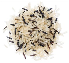 Mixed Rice (with Wild Rice) isolated on pure white background