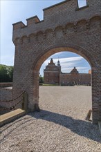 Broholm Castle, Gudme, 14th century, brick building, gateway, fortification, hotel, restaurant,