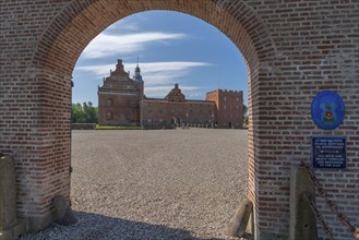 Broholm Castle, Gudme, 14th century, brick building, gateway, hotel, restaurant, Fyn, island of