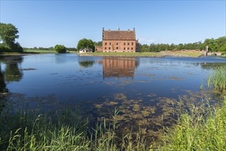 Broholm Castle, Gudme, 14th century, brick building, fortification, water plants, hotel,