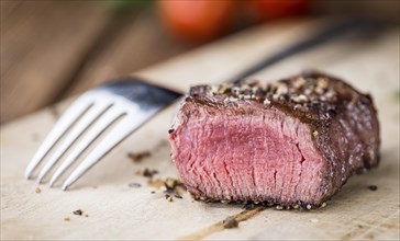 Grilled Beef with crushed pepper and salt as detailed close-up shot