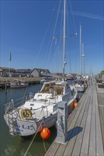 Bogense on the Kattegat, harbour with fishing boats and yachts, maritime flair, Fyn, island of