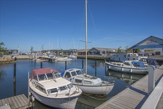 Bogense on the Kattegat, harbour with fishing boats and yachts, maritime flair, Fyn, island of