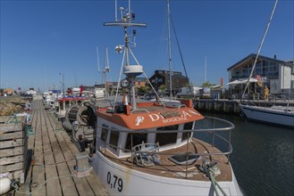 Bogense on the Kattegat, harbour with fishing boats and yachts, maritime flair, Fyn, island of