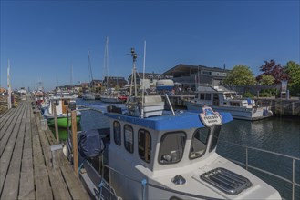 Bogense on the Kattegat, harbour with fishing boats and yachts, maritime flair, Fyn, island of