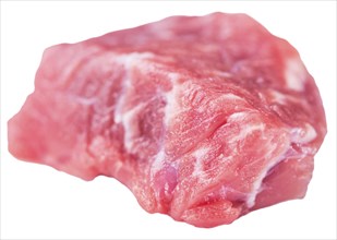 Chopped Beef Steak (selective focus) isolated on white background