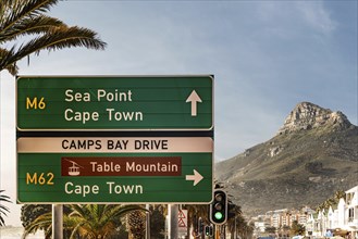 Camps Bay (Cape Town), Soutch Africa with a fantastic sky during winter season