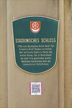 Sign, lettering, information board, information board, letters, Stadion Castle Bönnigheim built in