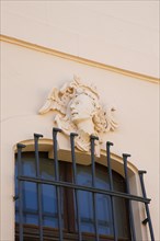 Stadion Castle Bönnigheim, detail, stone relief, window decoration, head, portrait, portrait made