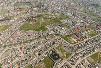 Cape Town (suburb) aerial view shot from a helicopter