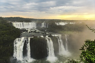 Iguazu Falls in South America during sunset (brasilian side)