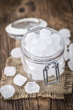 Portion of white Rock Candy (selective focus, close-up picture)