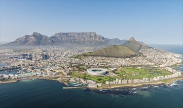 Cape Town, South Africa (aerial view from a helicopter)