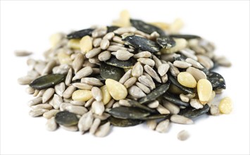 Portion of mixed Seeds isolated on white background