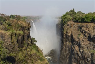 The great Victoria Falls near Livingstone in Zimbabwe