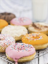 Fresh made Donuts as detailed close-up shots (selective focus)