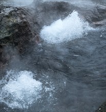 Hot Springs in Deildartunguhver near Borganes, Iceland. A tourist attraction