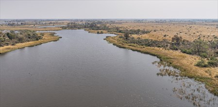 Okavango Delta in Botswana (aerial view from a helicopter)