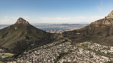 Lions Head (Cape Town, South Africa), aerial view, shot from a helicopter