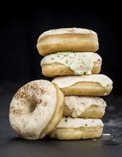 Fresh made Donuts as detailed close-up shots (selective focus)