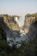 The great Victoria Falls near Livingstone in Zimbabwe