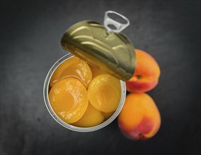 Portion of fresh pickled Apricots (close-up shot, selective focus)