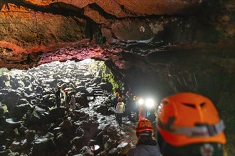 Old Icelandic Lava Tunnel as tourist attraction