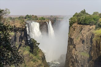 The great Victoria Falls near Livingstone in Zimbabwe