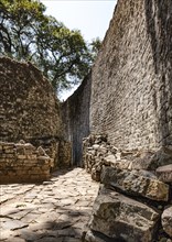 Ancient ruins of Great Zimbabwe (southern Africa) near Lake Mutirikwe during winter season