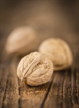 Portion of fresh Walnuts (close-up shot, selective focus)