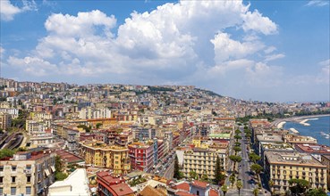 View of the city of Naples from the Posillipo district, Italy, Europe