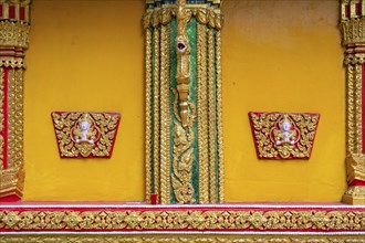 Architectural detail, Wat Si Muang temple, Vientiane, Laos, Asia