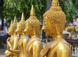 Buddha statues, Wat Si Muang, Vientiane, Laos, Asia