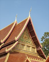 Roof, architectural detail, Wat Mixai, Vientiane, Laos, Asia