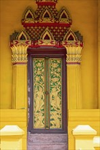 Ornate door, Wat Mixai, Vientiane, Laos, Asia