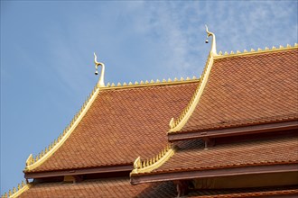 Roof, architectural detail, Wat Mixai, Vientiane, Laos, Asia