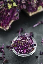 Cutted Cress on a vintage background as detailed close-up shot (selective focus)