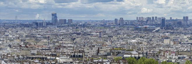 Panorama of Paris from the Sacré-Cur de Montmartre Basilica, Montmartre, Paris, ÃŽle-de-France,