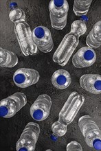 Chilled bottled sparkling water (detailed close up shot, selective focus)