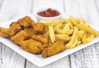 Chicken Nuggets as detailed close-up shot (selective focus)