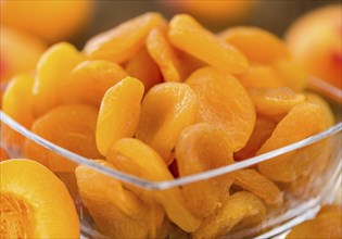 Portion of fresh Dried Apricots (close-up shot, selective focus)