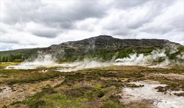 Haukadalur geothermal area along the golden circle, western Iceland