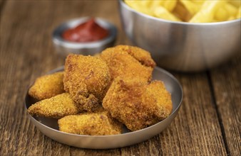 Chicken Nuggets as detailed close-up shot (selective focus)